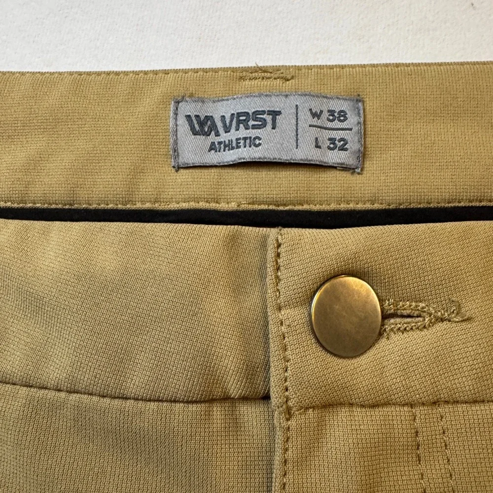 VRST Athletic Mens‎ Pants Tan 38x32 Performance Golf Stretch Sorona Limitless
